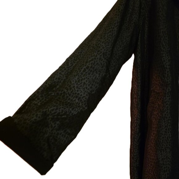 JONES NEW YORK Women's REVERSIBLE Jacket Large Black/gray speckled Trench Coat - Picture 5 of 10